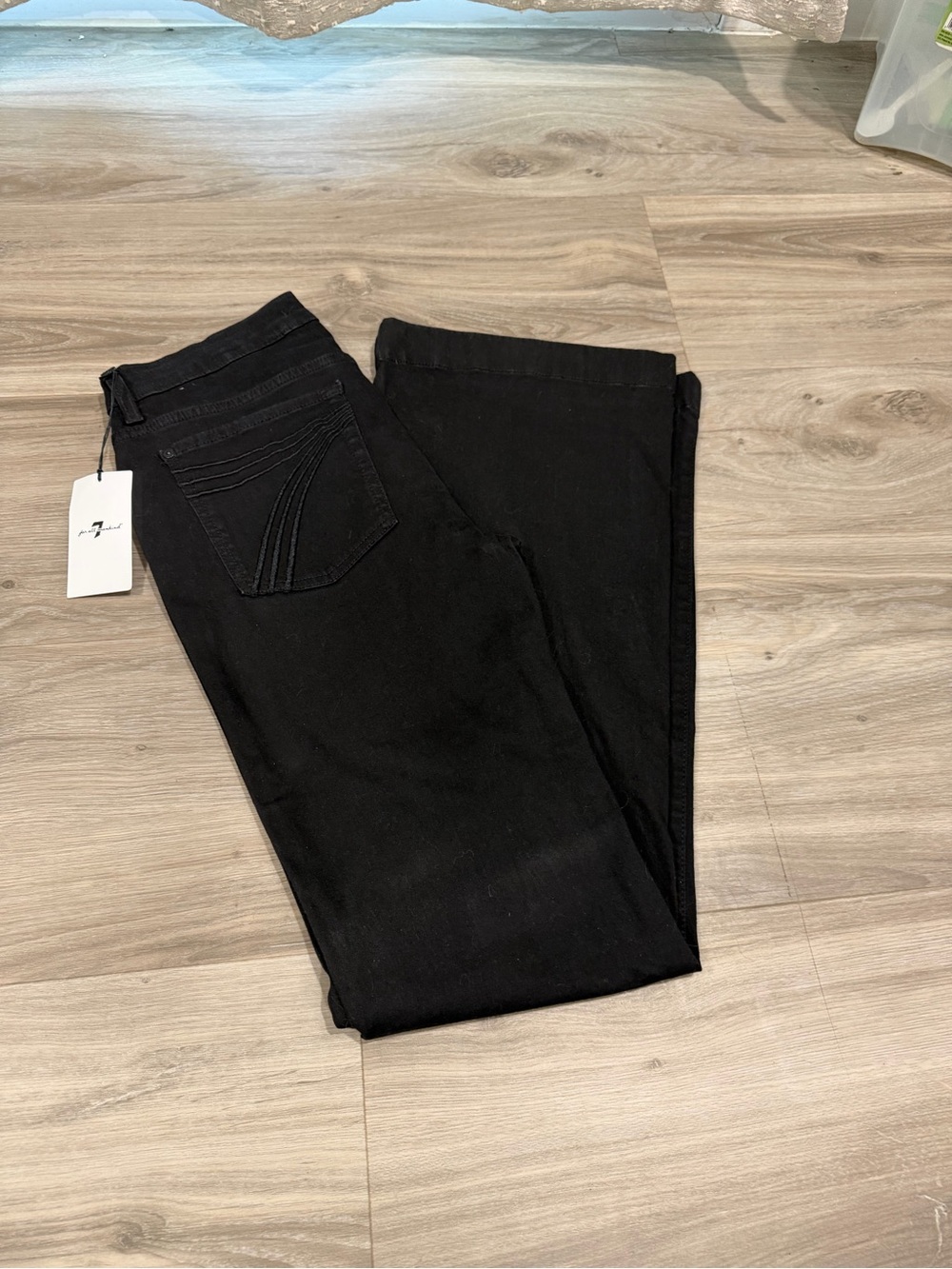 7 For All Mankind Straight Leg Jeans - Black